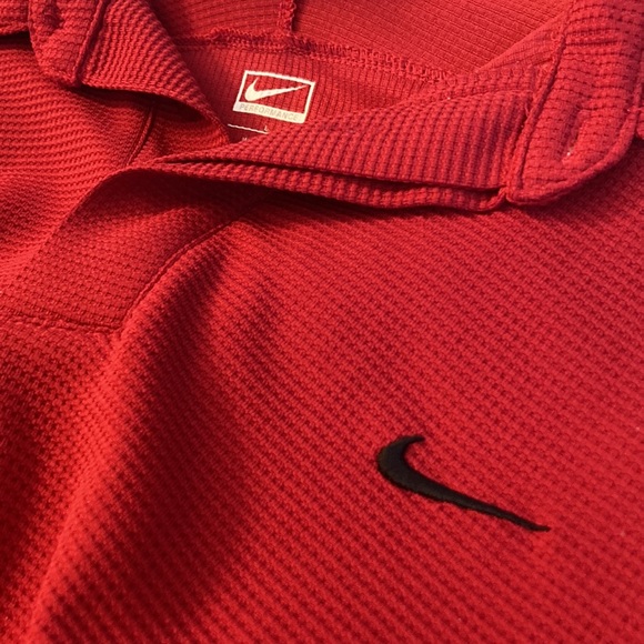 Nike Performance collared short-sleeved shirt. Size large, color red. - Picture 3 of 6